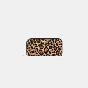 Portafoglio Frasette in pelle cavallino beige stampa leopardo TU