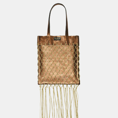 Net Bag Frasette in pelle laminata bronzo e rete TU