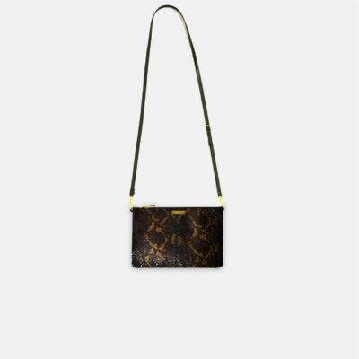 Pochette Frasette in pelle stampa serpente lucida S